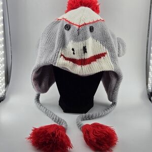 Sock Monkey Hat Fleece Lined OS